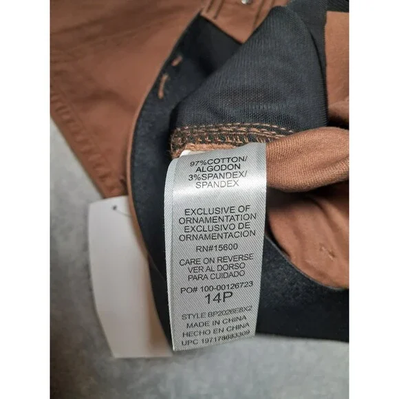 NWT Democracy "Ab"solution® High Rise Roll Cuff Cargo Utility Pant Tan 14 Petite - Picture 6 of 12